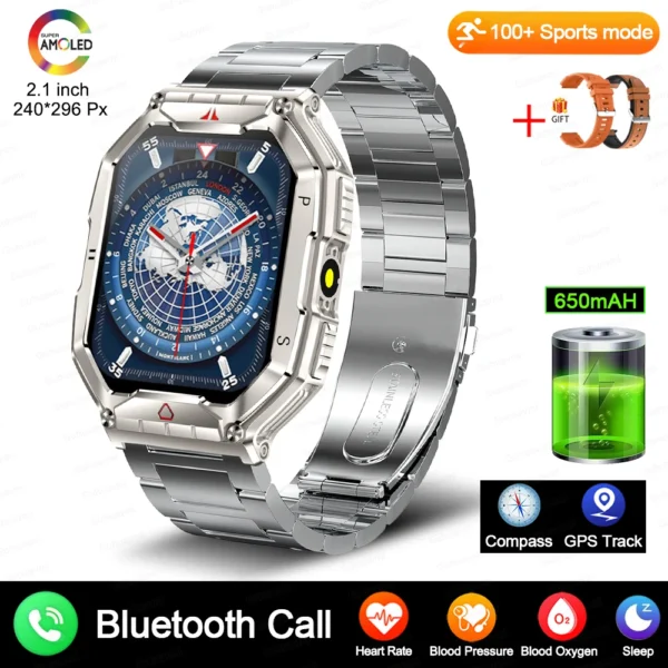 2024New For Xiaomi Military Smart Watch Men 2.01-inch HD Screen GPS IP68 Outdoor Sports Tracker 24H Health Monitoring Smartwatch - Image 9