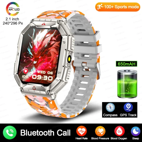 2024New For Xiaomi Military Smart Watch Men 2.01-inch HD Screen GPS IP68 Outdoor Sports Tracker 24H Health Monitoring Smartwatch - Image 13