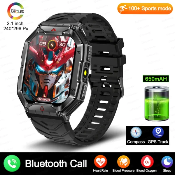 2024New For Xiaomi Military Smart Watch Men 2.01-inch HD Screen GPS IP68 Outdoor Sports Tracker 24H Health Monitoring Smartwatch - Image 16