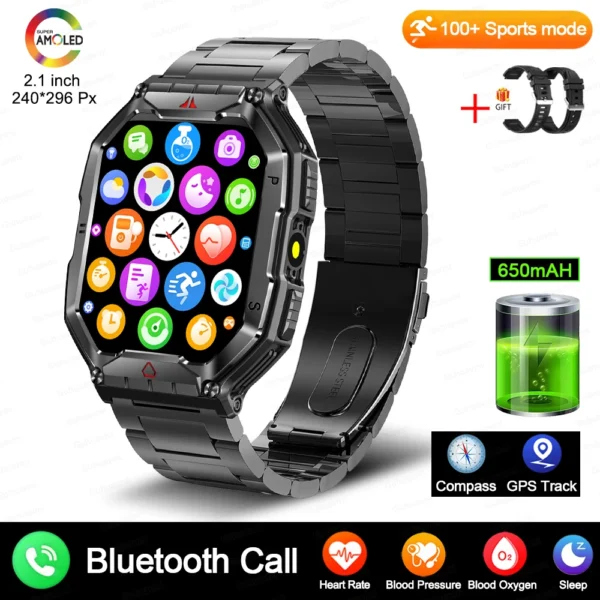 2024New For Xiaomi Military Smart Watch Men 2.01-inch HD Screen GPS IP68 Outdoor Sports Tracker 24H Health Monitoring Smartwatch - Image 10