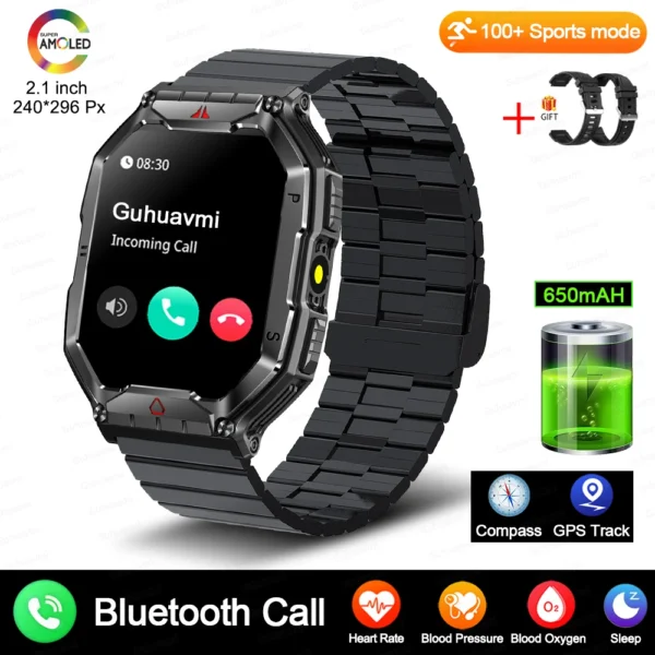 2024New For Xiaomi Military Smart Watch Men 2.01-inch HD Screen GPS IP68 Outdoor Sports Tracker 24H Health Monitoring Smartwatch - Image 12