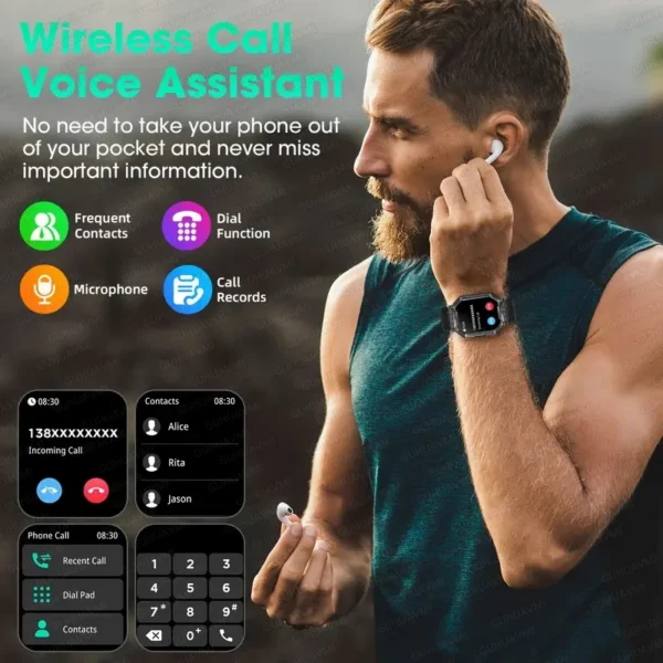 2024New For Xiaomi Military Smart Watch Men 2.01-inch HD Screen GPS IP68 Outdoor Sports Tracker 24H Health Monitoring Smartwatch - Image 2