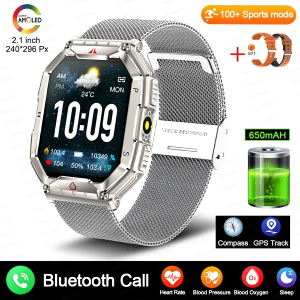 2024New For Xiaomi Military Smart Watch Men 2.01-inch HD Screen GPS IP68 Outdoor Sports Tracker 24H Health Monitoring Smartwatch - Image 7