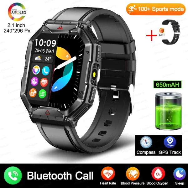 2024New For Xiaomi Military Smart Watch Men 2.01-inch HD Screen GPS IP68 Outdoor Sports Tracker 24H Health Monitoring Smartwatch - Image 18