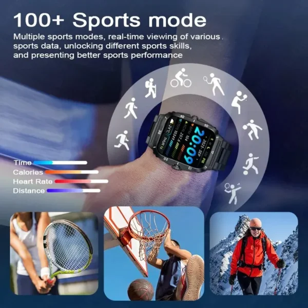 LIGE Sport Smart Watch For Men 1.96 Screen Blood Oxygen Bluetooth Call Watch 100+Sport Waterproof Smartwatch Man Reloj Hombre - Image 6