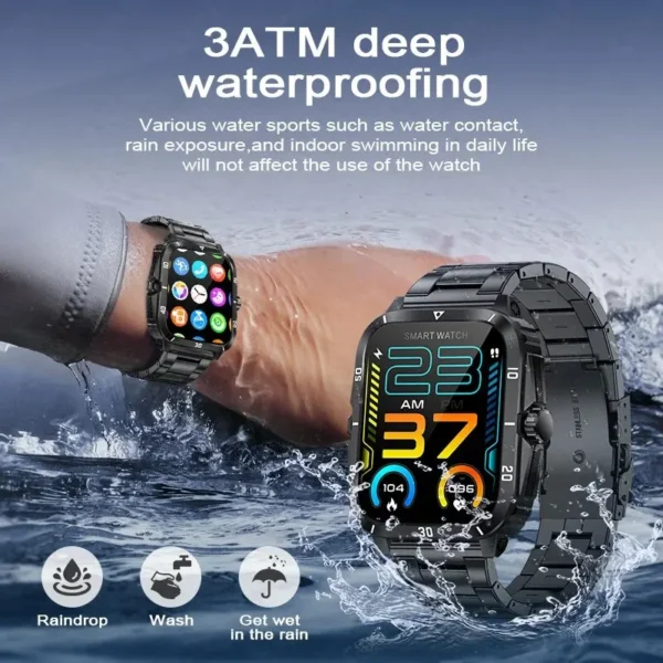 LIGE Sport Smart Watch For Men 1.96 Screen Blood Oxygen Bluetooth Call Watch 100+Sport Waterproof Smartwatch Man Reloj Hombre - Image 5
