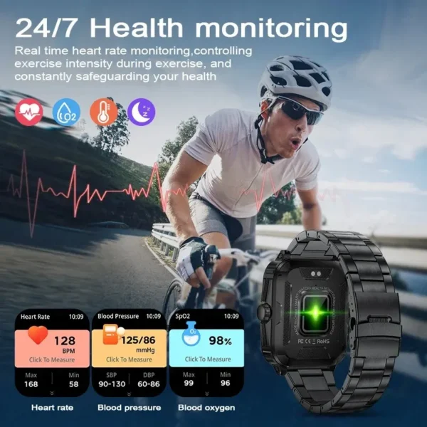 LIGE Sport Smart Watch For Men 1.96 Screen Blood Oxygen Bluetooth Call Watch 100+Sport Waterproof Smartwatch Man Reloj Hombre - Image 3