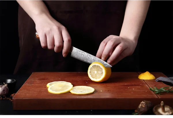 XITUO Kitchen Knives Set Damascus Steel VG10 Chef Knife Cleaver Paring Bread Knife Blue Resin Stabilised Wood Handle 1-7PCS set - Image 36