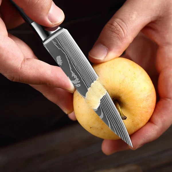 XITUO Chef knife 1-10Pcs Kitchen Knives Set Laser Damascus Pattern Ultra-Sharp Santoku Knife Cleaver Slicing Utility Fruit Knife - Image 45