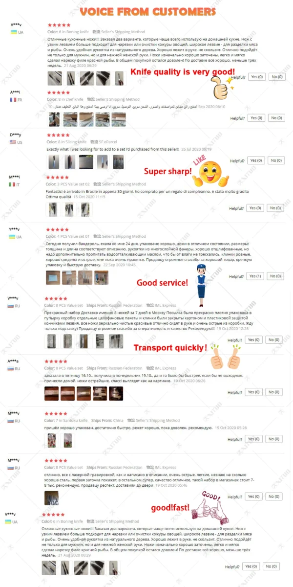 XITUO Chef knife 1-10Pcs Kitchen Knives Set Laser Damascus Pattern Ultra-Sharp Santoku Knife Cleaver Slicing Utility Fruit Knife - Image 50