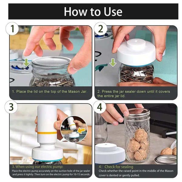 Universal Mason Jar Sealer Vacuum Kit BAP Free Vacuum Sealing Machine Food Storage Wear-Resistant for Wide Mouth Kitchen Gadgets - Image 28