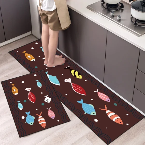 Kitchen Mat Cartoon Animals Long Strip Non-Slip Entrance Doormat Fashion Simple Bedroom Home Floor Absorbent Bath Carpet Rug - Image 9