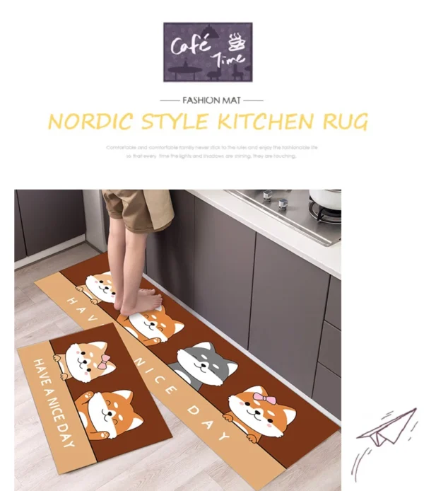 Kitchen Mat Cartoon Animals Long Strip Non-Slip Entrance Doormat Fashion Simple Bedroom Home Floor Absorbent Bath Carpet Rug - Image 11