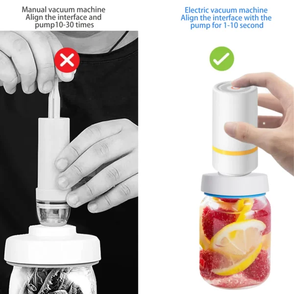 Universal Mason Jar Sealer Vacuum Kit BAP Free Vacuum Sealing Machine Food Storage Wear-Resistant for Wide Mouth Kitchen Gadgets - Image 3