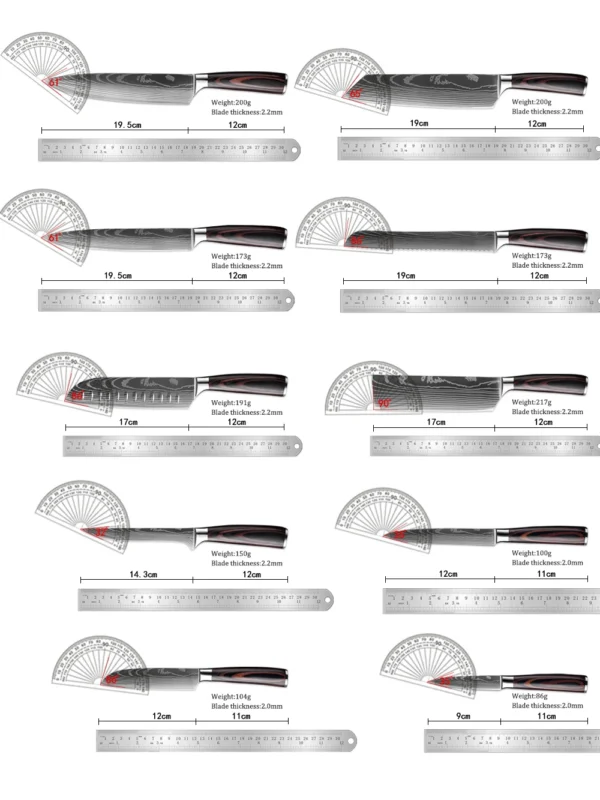 XITUO Chef knife 1-10Pcs Kitchen Knives Set Laser Damascus Pattern Ultra-Sharp Santoku Knife Cleaver Slicing Utility Fruit Knife - Image 36
