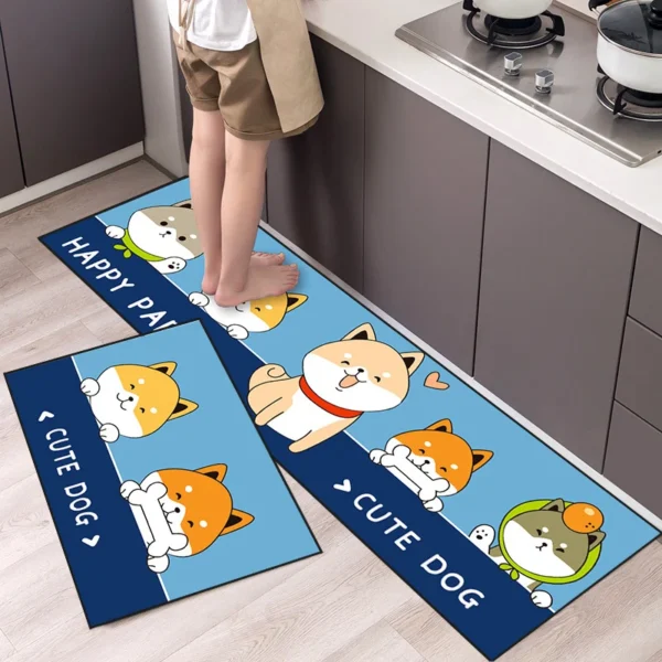 Kitchen Mat Cartoon Animals Long Strip Non-Slip Entrance Doormat Fashion Simple Bedroom Home Floor Absorbent Bath Carpet Rug - Image 8