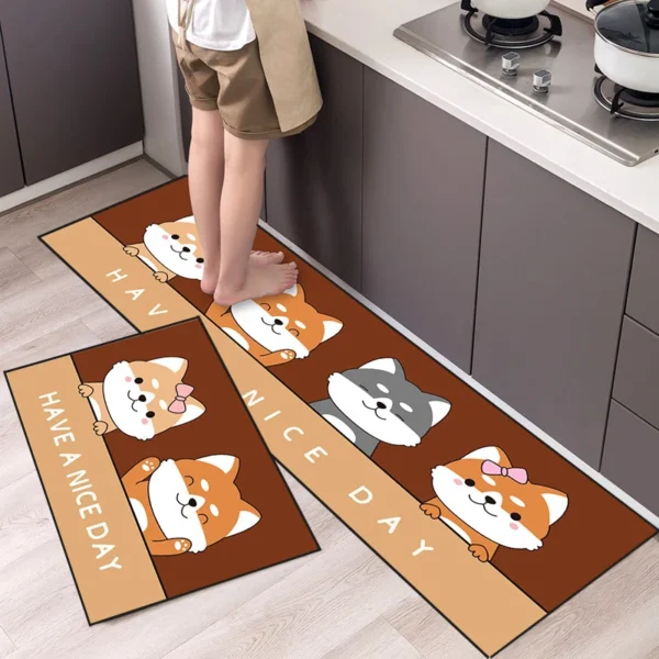 Kitchen Mat Cartoon Animals Long Strip Non-Slip Entrance Doormat Fashion Simple Bedroom Home Floor Absorbent Bath Carpet Rug - Image 4