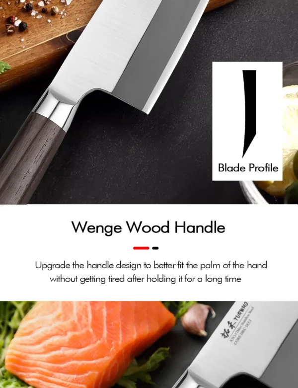 TURWHO Japanese Sashimi Knife Deba Salmon Sushi Filleting Kitchen - Image 17