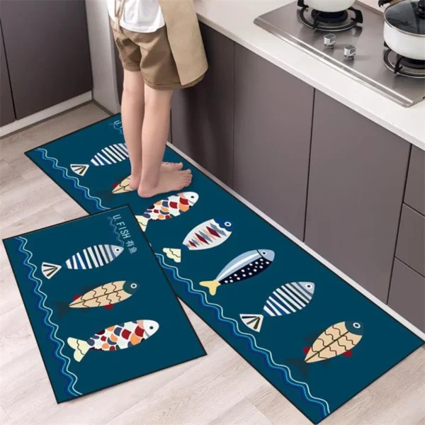 Kitchen Mat Cartoon Animals Long Strip Non-Slip Entrance Doormat Fashion Simple Bedroom Home Floor Absorbent Bath Carpet Rug - Image 7