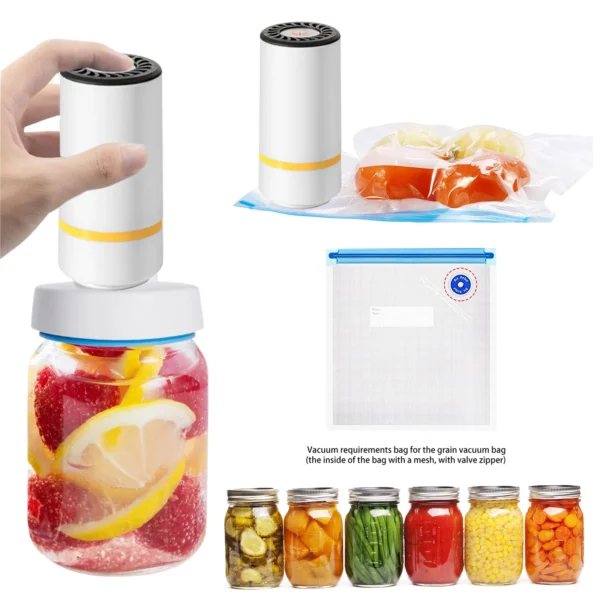 Universal Mason Jar Sealer Vacuum Kit BAP Free Vacuum Sealing Machine Food Storage Wear-Resistant for Wide Mouth Kitchen Gadgets - Image 2