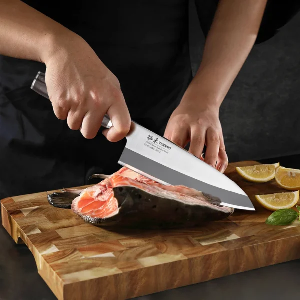 TURWHO Japanese Sashimi Knife Deba Salmon Sushi Filleting Kitchen - Image 4