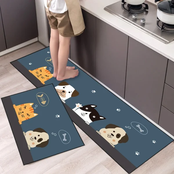 Kitchen Mat Cartoon Animals Long Strip Non-Slip Entrance Doormat Fashion Simple Bedroom Home Floor Absorbent Bath Carpet Rug - Image 6