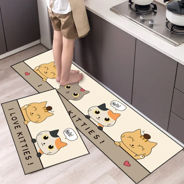 Kitchen Mat Cartoon Animals Long Strip Non-Slip Entrance Doormat Fashion Simple Bedroom Home Floor Absorbent Bath Carpet Rug - Image 5