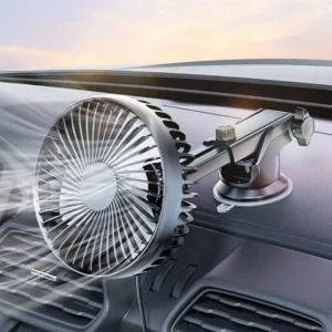 12V/24V Windshield Desk Fan USB Suction Cup Auto Cooler 360 Degree Adjustable Car Dashboard Fan 3 Speeds Auto Single Head Fan