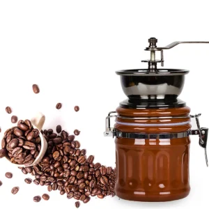 Manual Coffee Grinder Capacity Conical BurrInternal Adjustable Setting Ceramic Cup & Grinding Core French Press Coffee for Gift