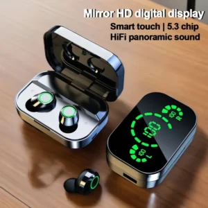 Long Playtime Touch Control True Wireless Earbuds/Headphones Bluetooth YD03, LED Charging Case, Bluetooth 5.3